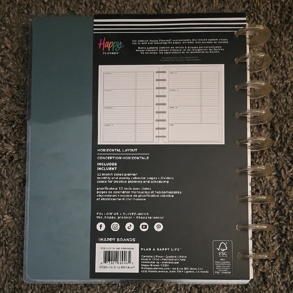 Happy Planner 2025 Blue Floral Design - Picture 2 of 2